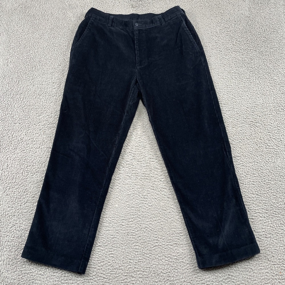 Jos. A. Bank Corduroy Pants Mens 36x30 Black Cotton Straight Leg Casual Trousers